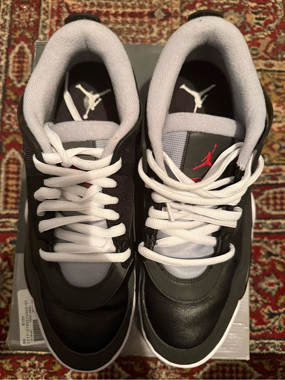 Jordan 4 RM Black Metallic Men's Black and White Sneakers